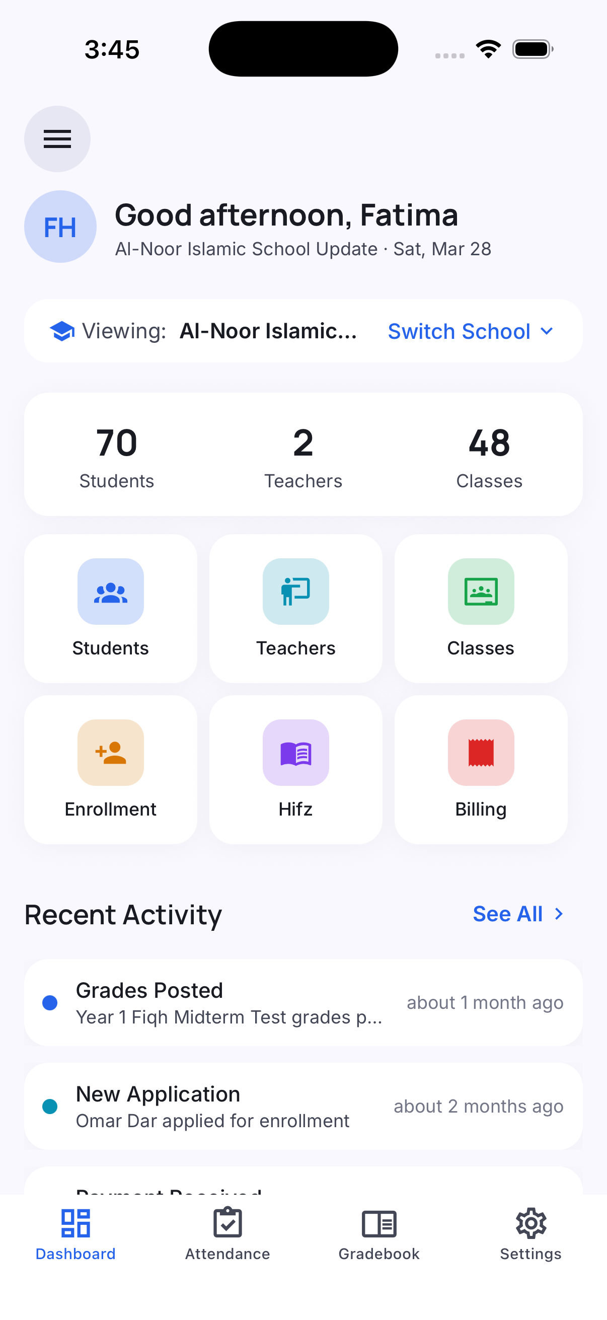 MarkTrack Dashboard